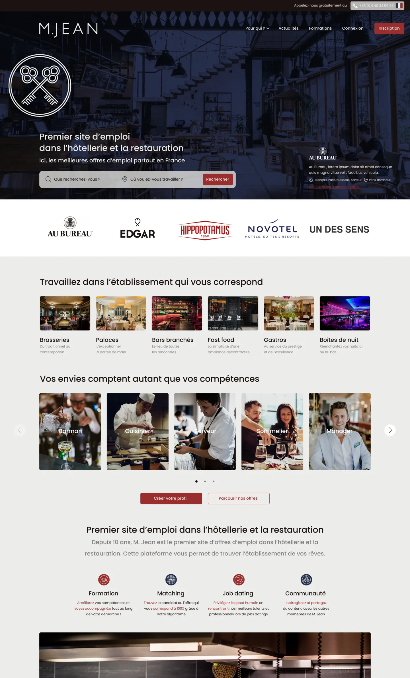 The M.Jean home page, full length.