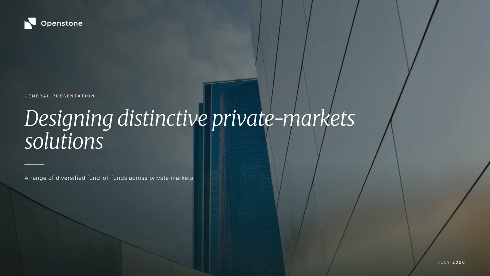 Openstone corporate presentation, English edition, slide 1
